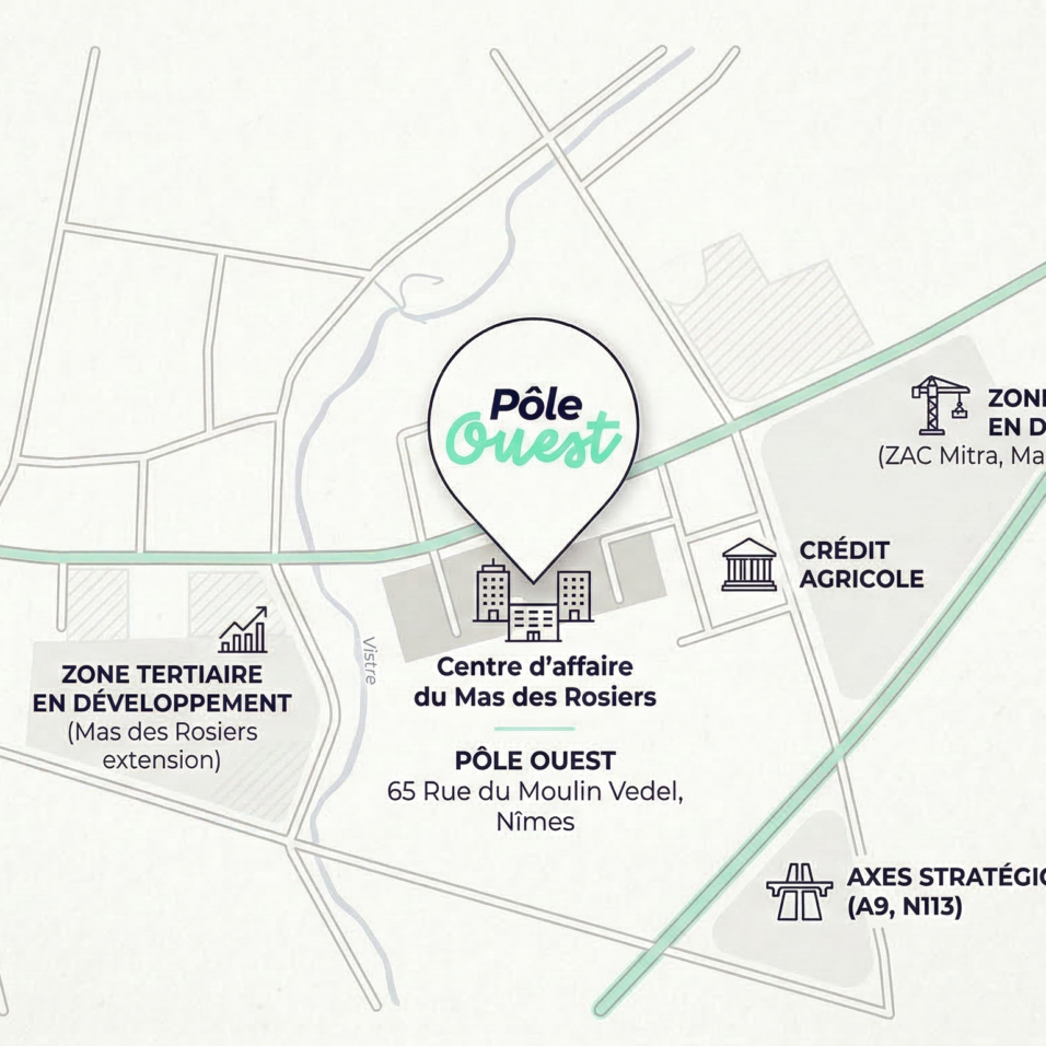 Carte du parc d'activités Pôle Ouest
